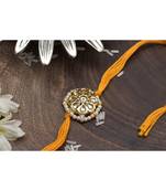 Gold Tone Kundan pearl Rakhi