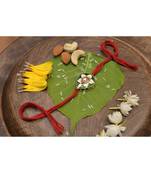 Green Meenakari Kundan Gold Tone Kundan Rakhi