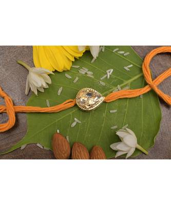 Gold tone kundan rakhi 2