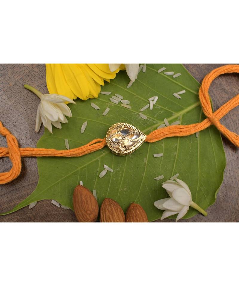 Gold tone kundan rakhi