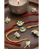 Meenakari Handmade Kundan rakhi  Set of 2