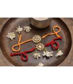 Kundan floral rakhi  Set of 2