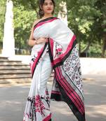 Multicolor printed cotton saree with blouse