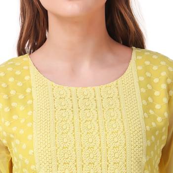 Yellow embroidered georgette chikankari-kurtis 5