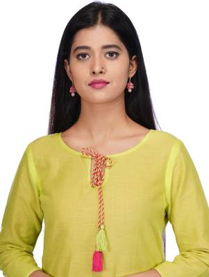 Pink woven cotton kurtas-and-kurtis 3