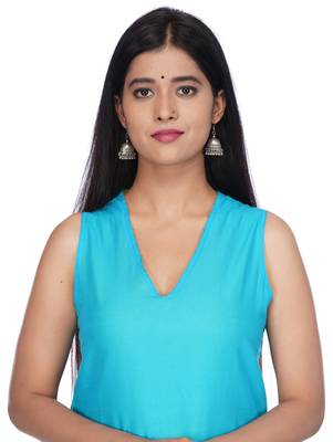 Blue woven cotton kurtas-and-kurtis 3