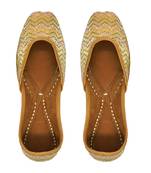 Purely Lush Royal Golden Embroidered Punjabi jutti for women