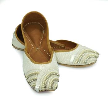 Purely Lush White Pearl Indulgence Embroidered Punjabi jutti for women 5