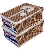 atorakushon   Fabric Mens Shirt Cover Pant T Shirt Clothes Organizer for Garment Storage Bags Pack of 2 (Check Brown)