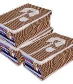 atorakushon   Fabric Mens Shirt Cover Pant T Shirt Clothes Organizer for Garment Storage Bags Pack of 3 (Check Brown)