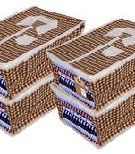 atorakushon   Fabric Mens Shirt Cover Pant T Shirt Clothes Organizer for Garment Storage Bags Pack of 4 (Check Brown)