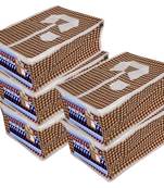 atorakushon   Fabric Mens Shirt Cover Pant T Shirt Clothes Organizer for Garment Storage Bags Pack of 5 (Check Brown)