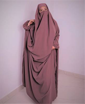 Onion Pink Kashibo Jilbab with Niqab - Abaya 2