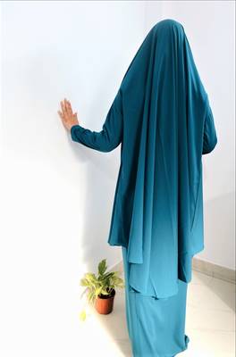 Kashibo Plain Work Abaya with Khimar 5