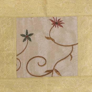 Cushion Cover Cream Color Flower Print Set of 5 (16 X 16 Inch) 5