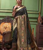 Black Woven Art Silk Saree With Blouse