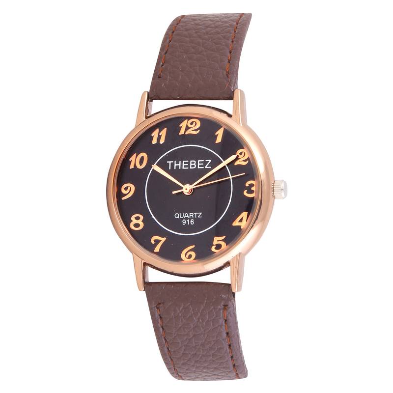 Thebez Collection Womens Black Dial Water Resistant Watch