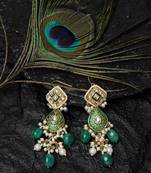 Green pearl earrings