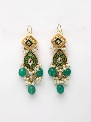 Green pearl earrings 2