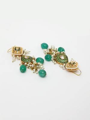 Green pearl earrings 3