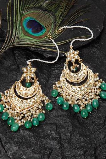 Green pearl earrings