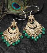 Green pearl earrings