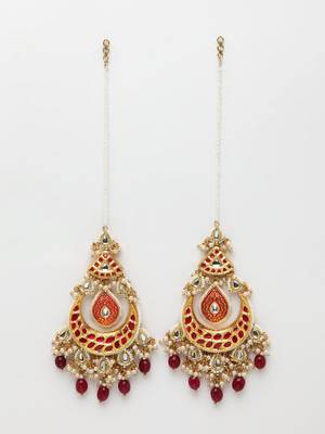Red pearl earrings 2