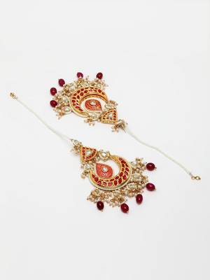 Red pearl earrings 3