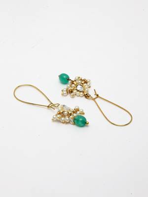 Green pearl earrings 3