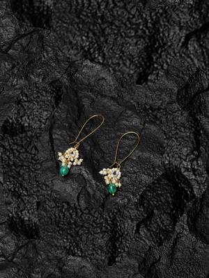 Green pearl earrings 4