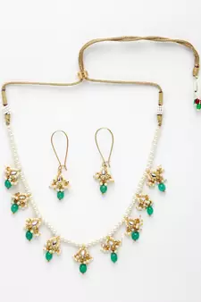 Green pearl necklace-sets