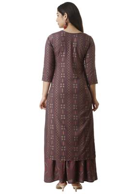 Brown block print cotton salwar 2