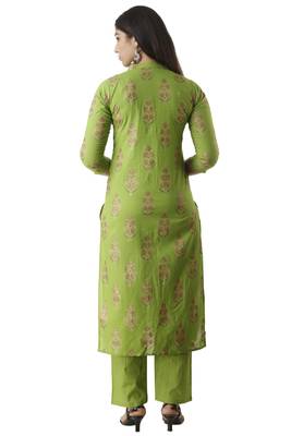 Green block print cotton salwar 2
