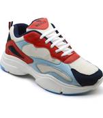 Weiler Red Synthetic Leather Running Sports Shoes For Men's
