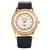 Elaine Collection Women'S Diamond Studded Black Leather Watch