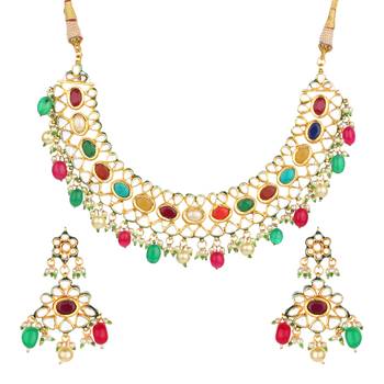 Multicolor kundan necklace-sets 1