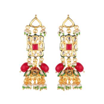 Gold kundan earrings 1