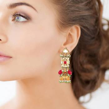 Gold kundan earrings 2