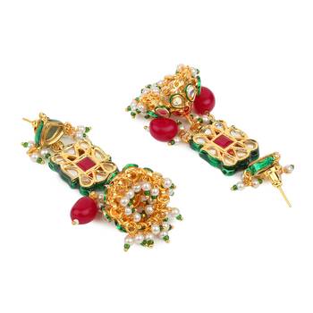 Gold kundan earrings 3