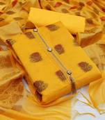 Mustard woven banarasi salwar