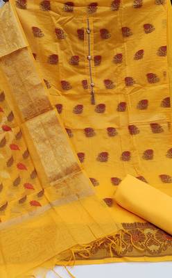 Mustard woven banarasi salwar 2