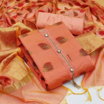 Peach woven banarasi salwar 1