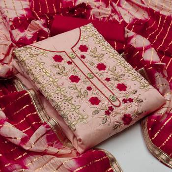 Peach embroidered cotton salwar 1