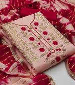 Peach embroidered cotton salwar