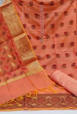 Peach woven banarasi salwar 2