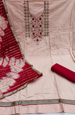 Peach embroidered cotton salwar 2