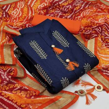 Navy-blue embroidered cotton salwar 1