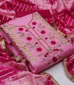 Pink Embroidered Cotton Salwar