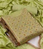 Light-olive stone jacquard salwar
