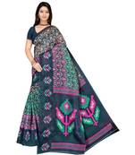 MULTICOLOR printed bhagalpuri cotton   saree   with blouse